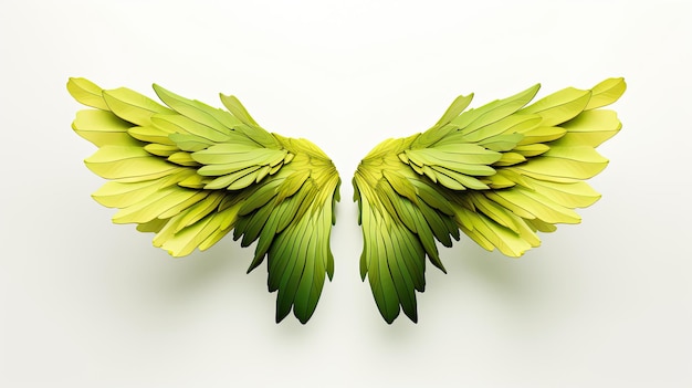 Green Wings A NatureInspired Concept with Leafy and Floral Elements Isolated