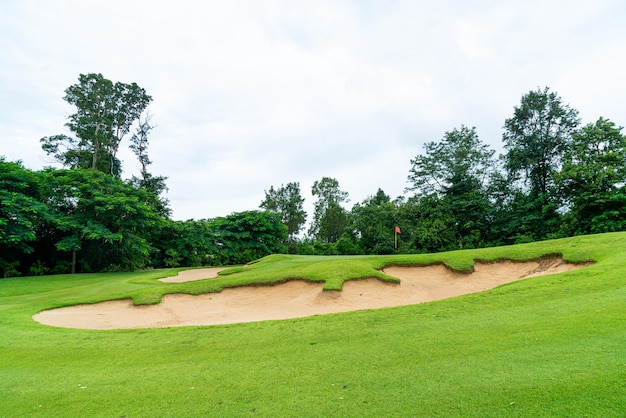 Green with Sand bunkers on Golf course