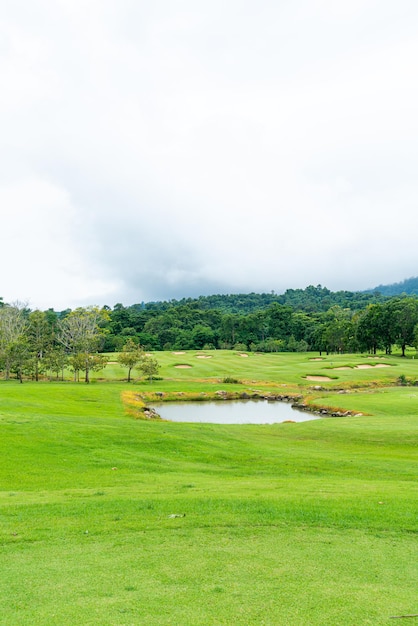 Green with Sand bunkers on Golf course