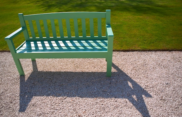 Green wooden bench