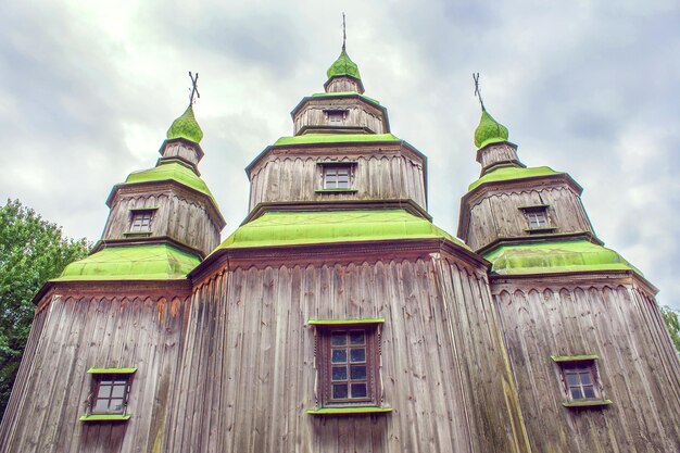 Green wooden domes of the Orthodox Church