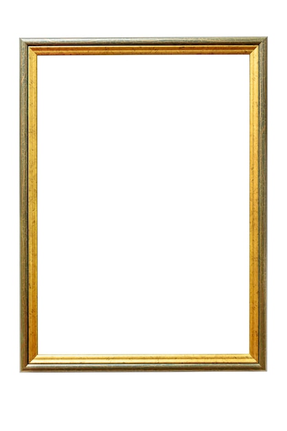 Green wooden picture frame on white background