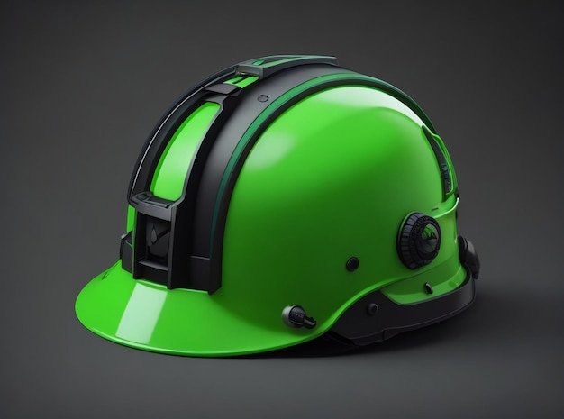 Foto un casco da operaio verde