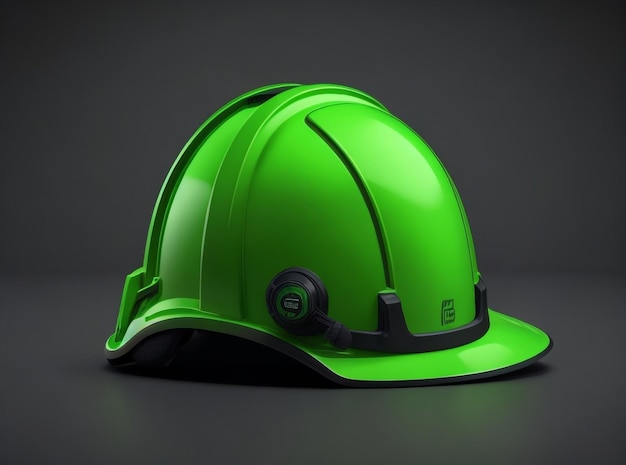 Photo a green worker's helmet