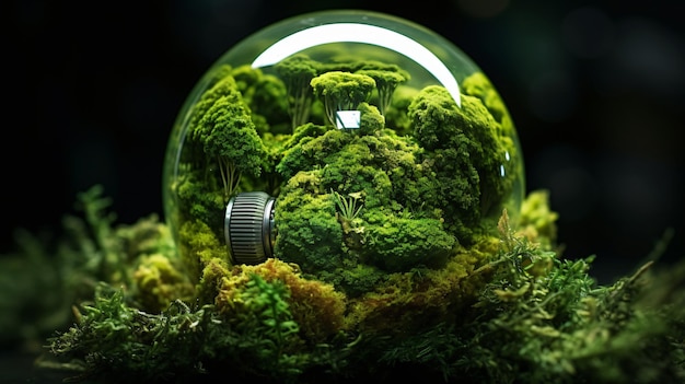 Green world in camera lens