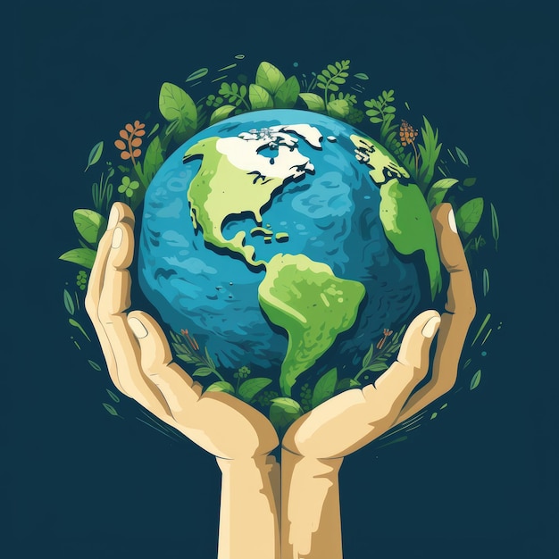Green world day hd 8k wallpaper stock photographic image
