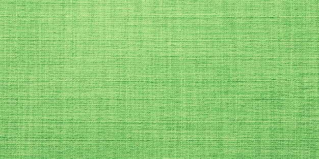 Photo green woven material as background linen fabric texture