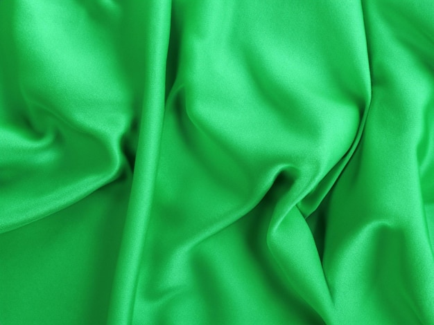 Green wrinkled silk cloth