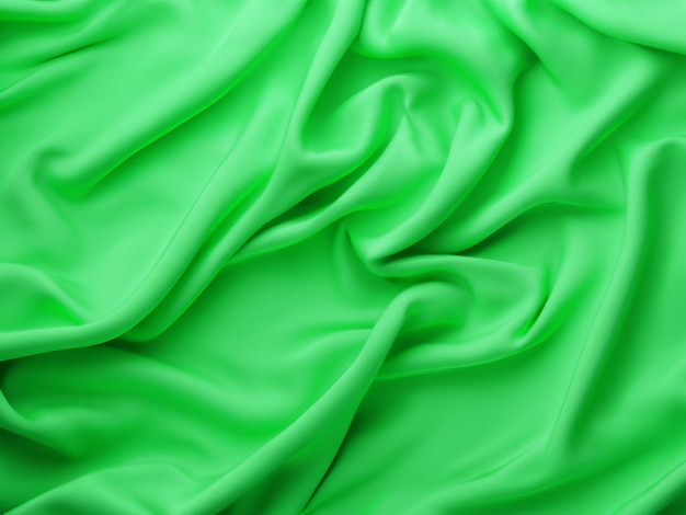 Green wrinkled silk cloth