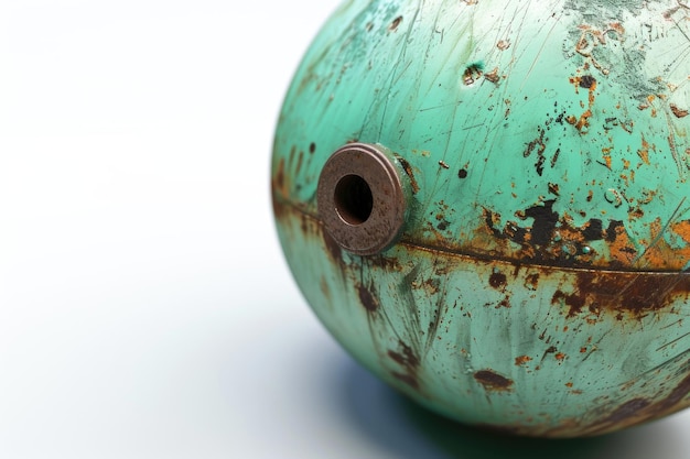 Green WWII bomb on white background