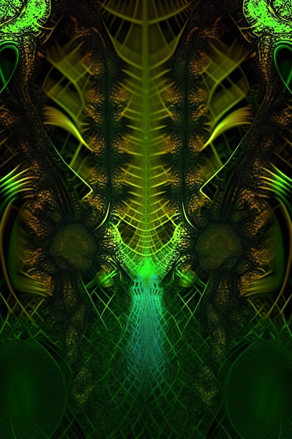 A green and yellow abstract image with a green background and the words " green " on the bottom.