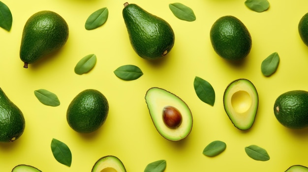 Green and yellow avocado background