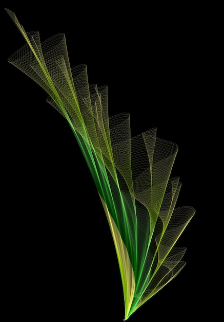 Green and yellow lines in a black background