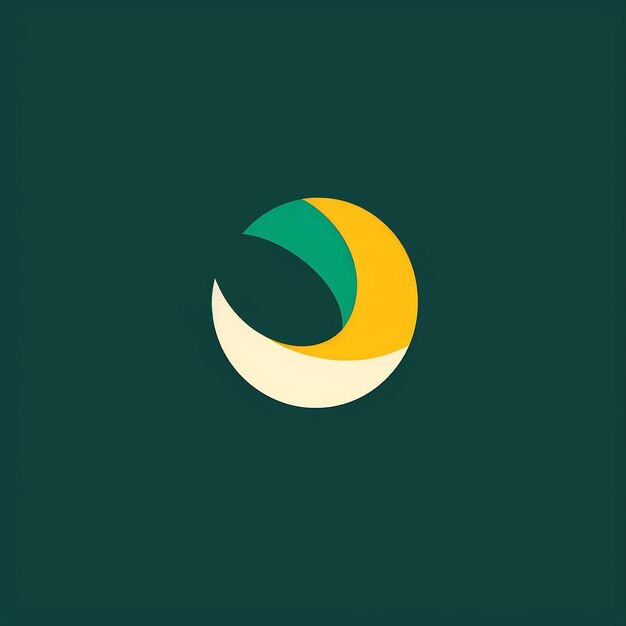 Photo a green and yellow logo with a circle in the middle.