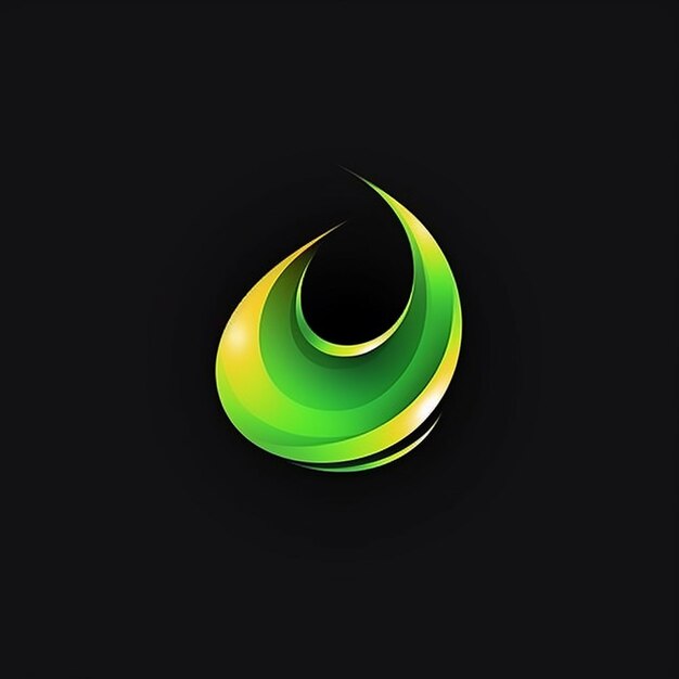 a green and yellow logo with a green circle on it.