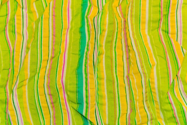 Green-yellow striped cotton fabric