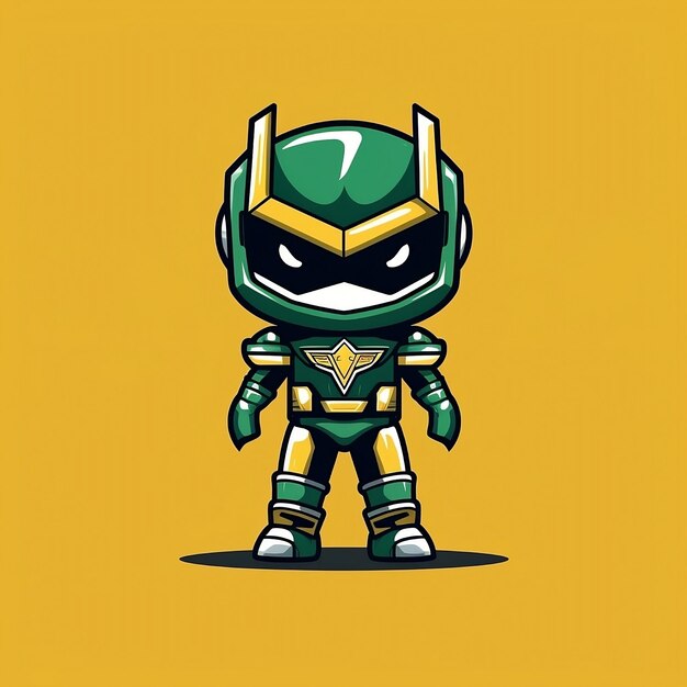 A green and yellow superhero character