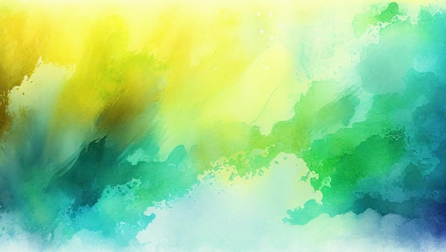 Green and Yellow watercolor abstract background