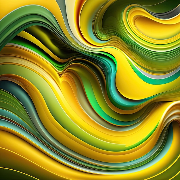 緑と黄色の波の背景