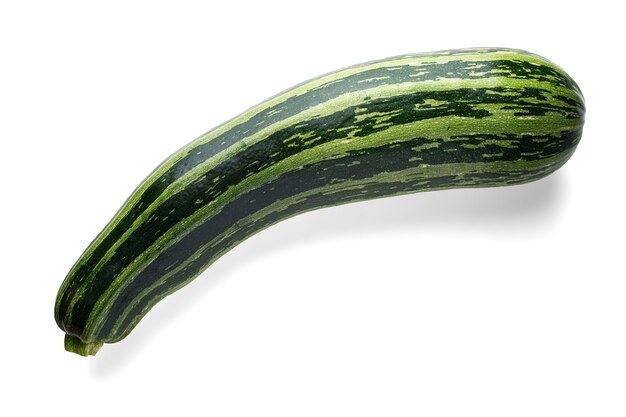 Green zucchini isolated on white background