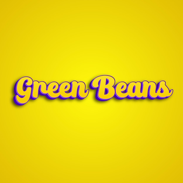 Greenbeans typography 3d design yellow pink white background photo jpg