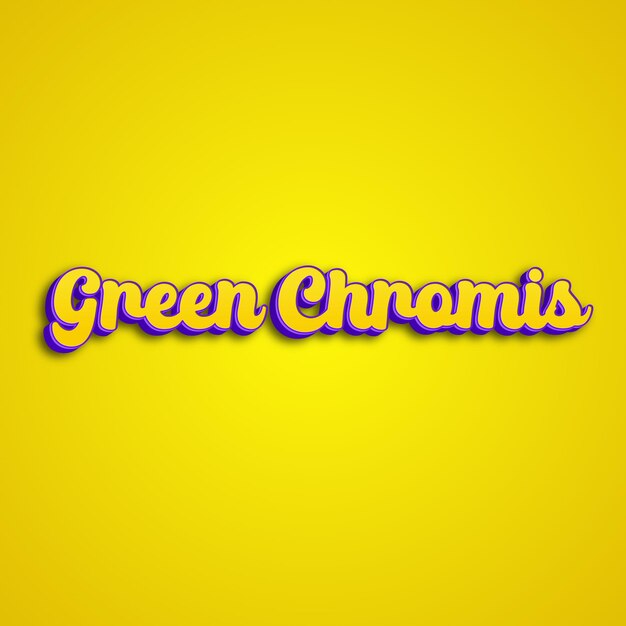 Greenchromis typography 3d design yellow pink white background photo jpg