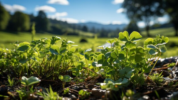 Greenery clover field