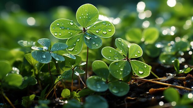 Greenery clover field