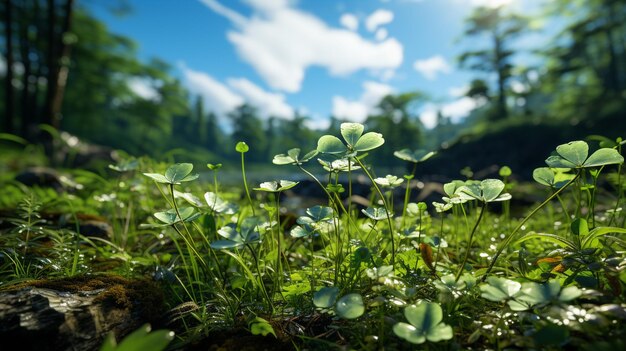 Greenery clover field