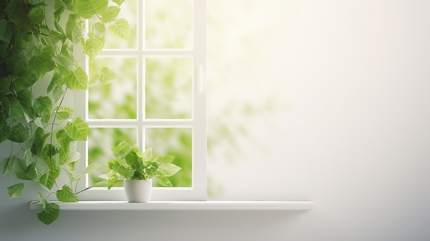 Greenery Framed Cozy Window