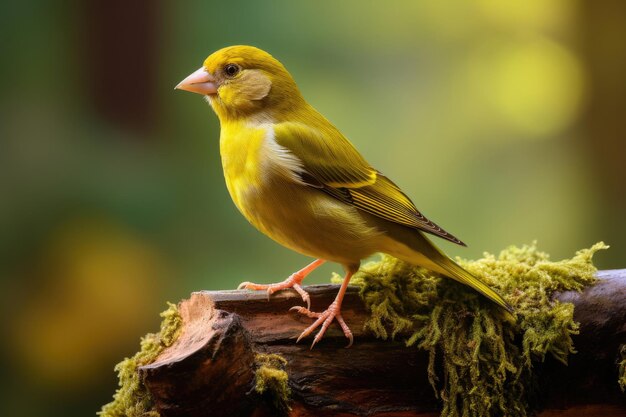 グリーンフィンチの鳥のクローズアップ