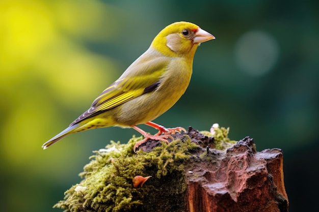 グリーンフィンチの鳥のクローズアップ