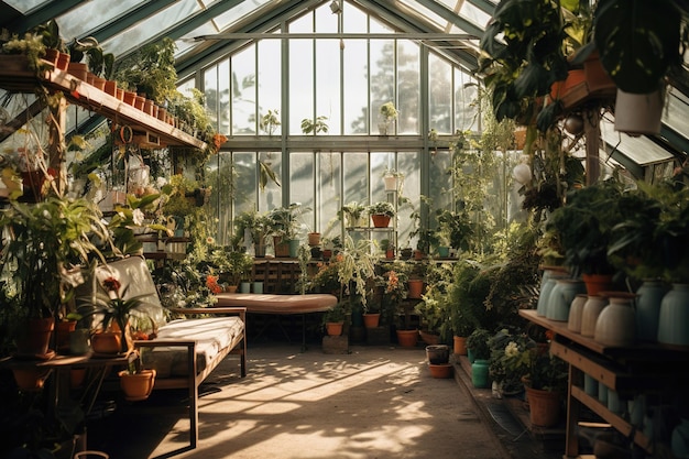 the greenhouse in the summer house