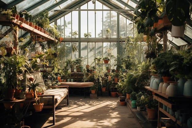 Photo the greenhouse in the summer house