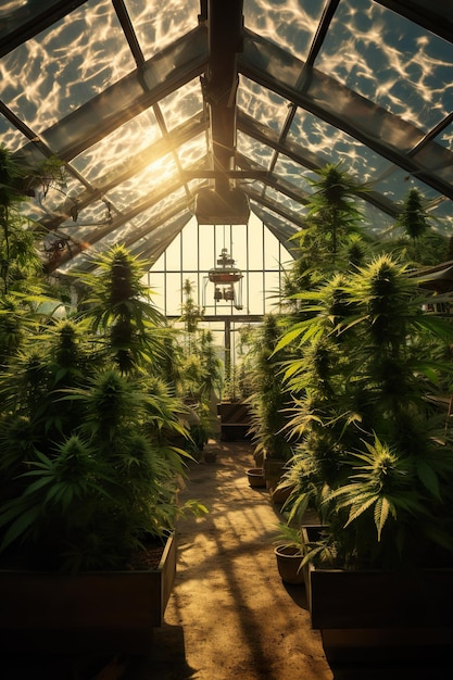 greenhouse where cannabis grows