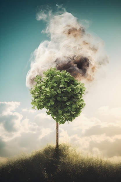 지속 가능한 미래를 위한 녹색화 건강을 위한 재생 에너지를 통한 CO2 배출 감소