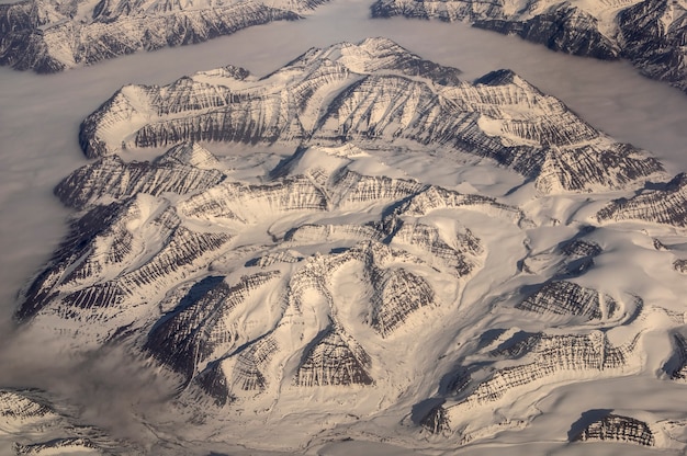 Greenland 11000 meters alt. Airplane view