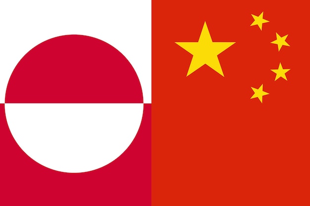 Paesi con bandiera della groenlandia e della cina