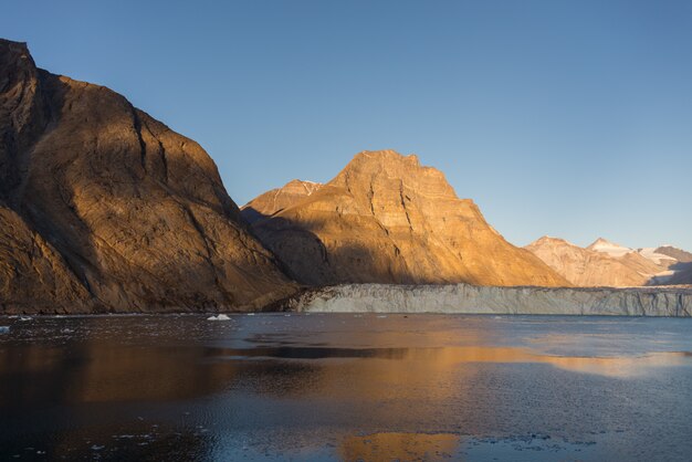 Greenland landscape with beautiful coloured rocks.