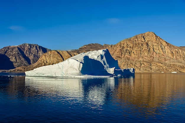 Greenland landscape with iceberg