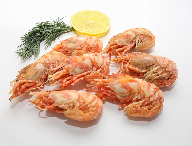 Greenland sea dragon shrimp with lemon and dill