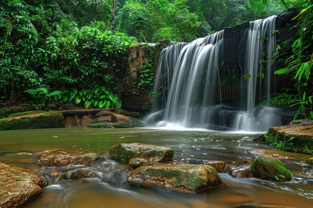 Greenness waterfall of Phu soi dao Uttaradit Thailand