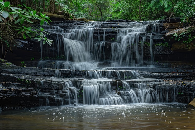 Greenness waterfall of Phu soi dao Uttaradit Thailand