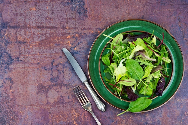 Greens gezonde kruidensalade kopie ruimte