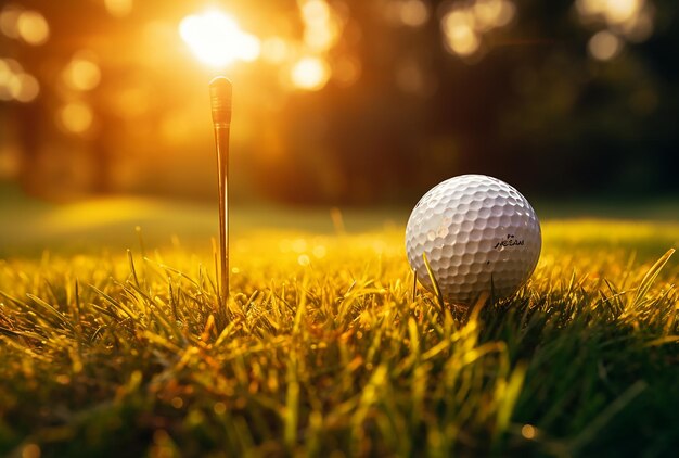 Greenside Serenity Golf Club and Ball Resting on Lush Grass