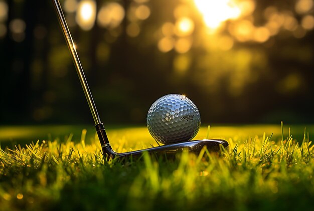 Greenside Serenity Golf Club en bal rustend op weelderig gras