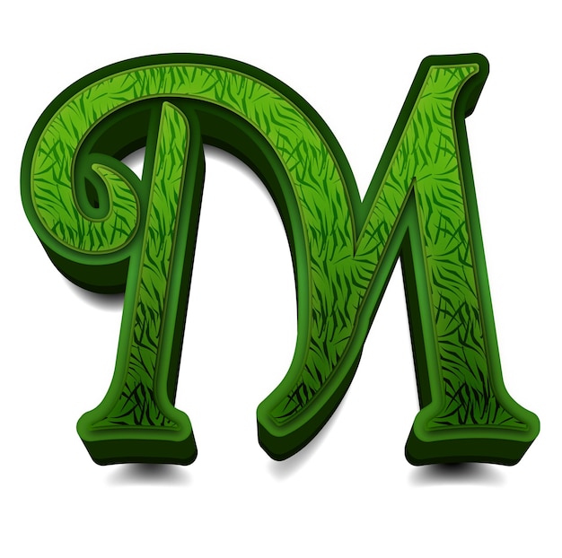 Premium Photo Greeny alphabet letters