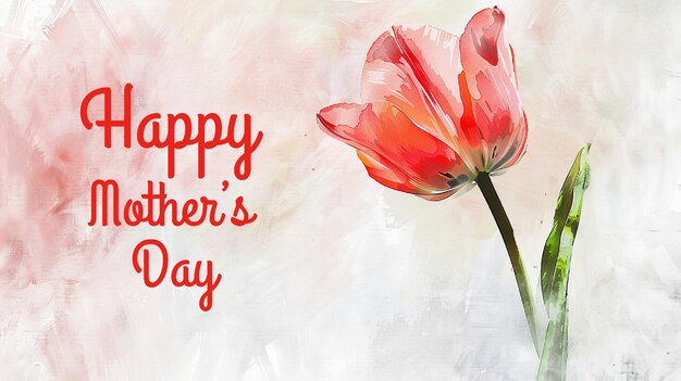 Greeting background for Mothers Day with tulip