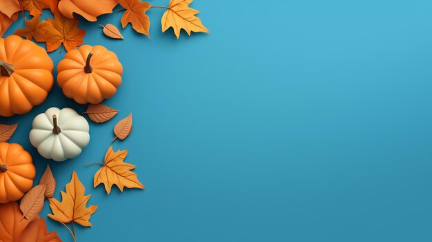 Greeting card background with autumn pumpkin