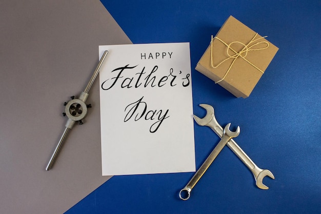 Greeting card for fathers day for a mechanic plumber worker builder